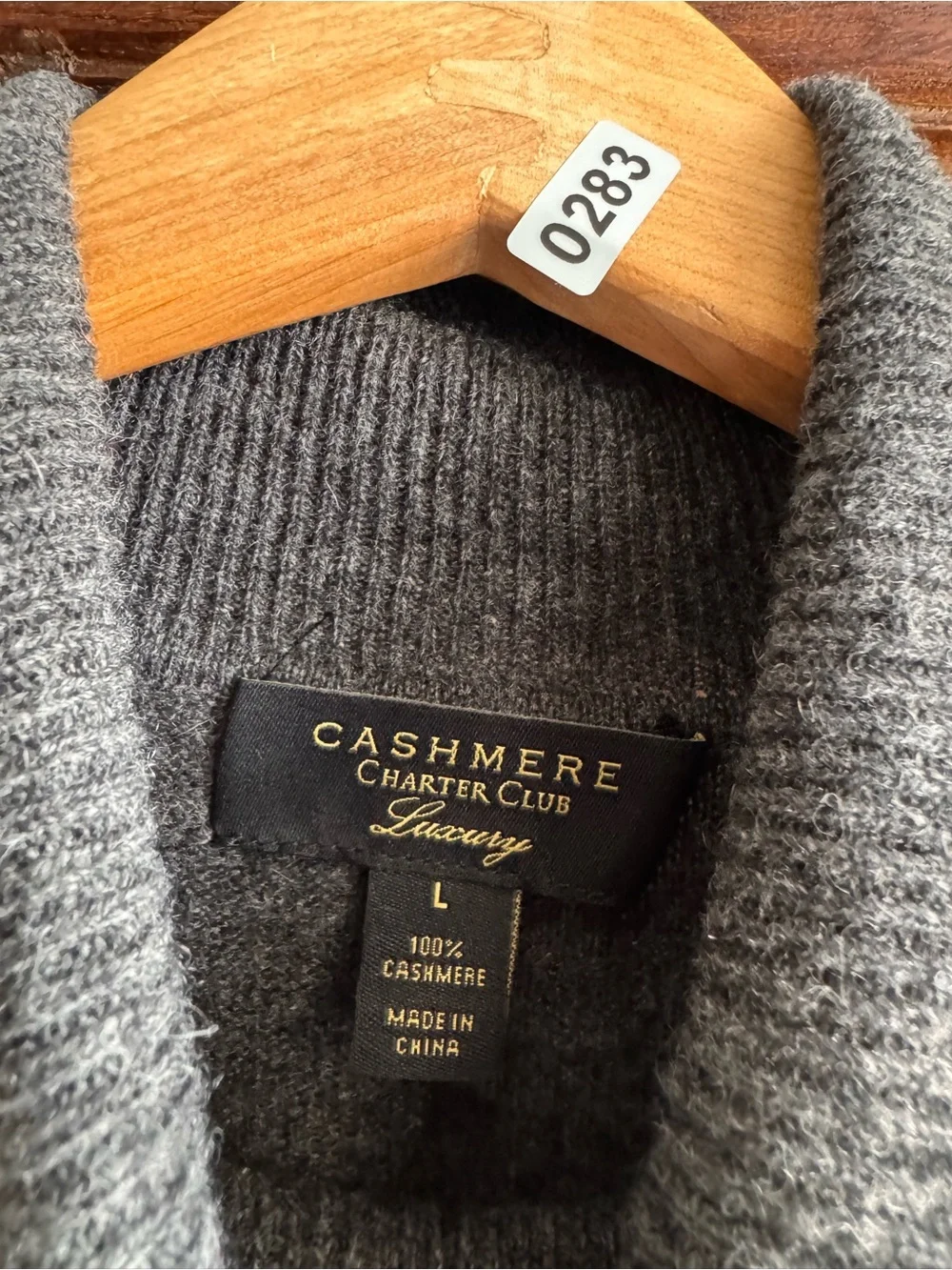 Cashmere Charter Club Luxury Gray Turtleneck Sweater Large